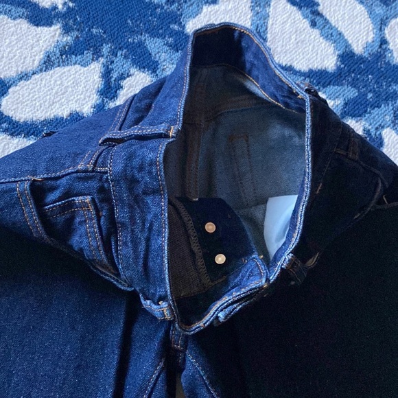 J. Galt small cotton dark denim raw hem high waisted jeans - Picture 7 of 15